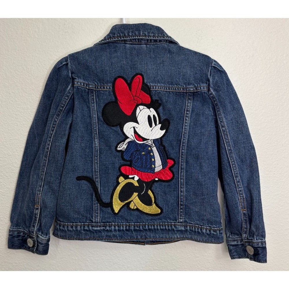 Baby Gap Minnie Mouse 5T 5 Years Patch Denim Jean Jacket Embroidered Disney - Picture 2 of 9